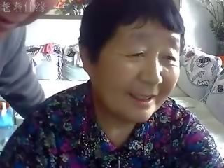 Chinese Old Couple in the Living Room Obscene Live Sex