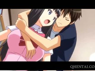 Hentai cutie bent over bureau en slit pumped