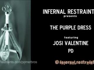 Josi valentine bound in a purple dress