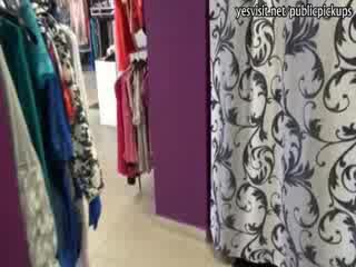 Super tight girl paid for hardcore sex in a local lingerie store
