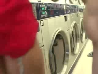 These sluts get fucked whille blowing at the laundry mate