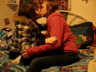 2 Teen Girls Get Horny While Kissing On Bed