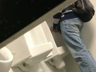 College Restroom Urinal Jerk