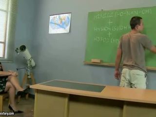 Old teacher gets fucked by her student