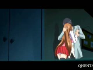 Hentai prawan gets on her knees and sucks jago