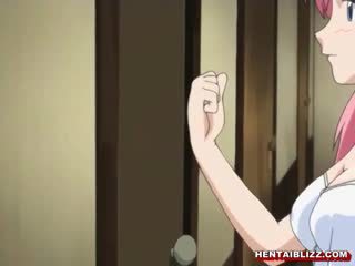 Pievilcīgas japānieši hentai gets squeezed viņai bigboobs un poked